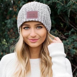 Love Your Melon black speckled beanie